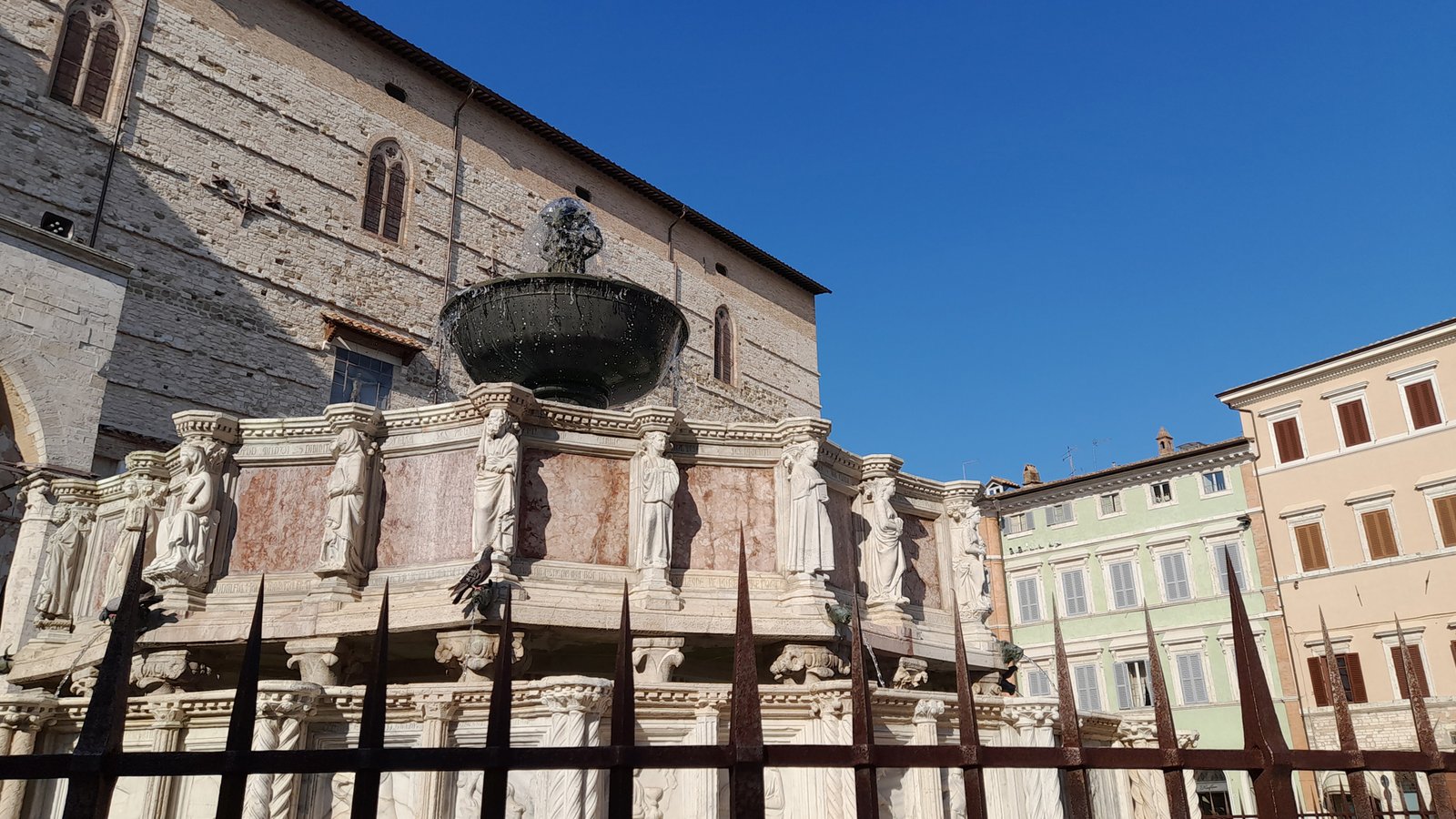 Carved marble panels of the Fontana Maggiore in Perugia.